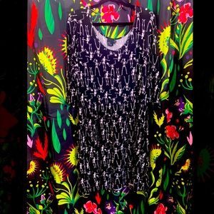 ASOS CURVE dancing skeleton dress Halloween black and white skater dress